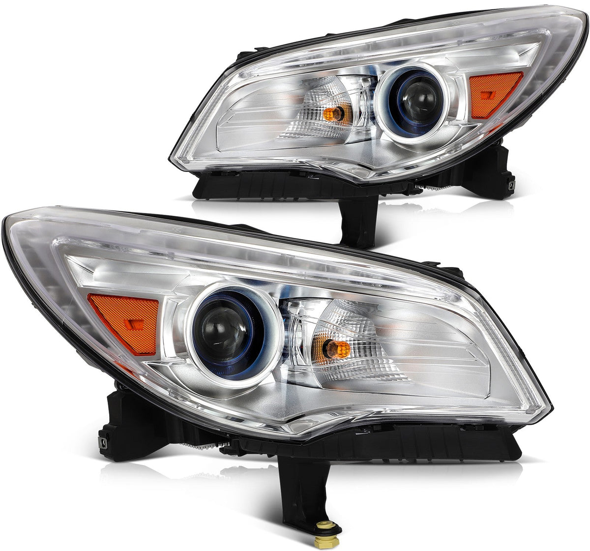 ECCPP Headlights Assembly For Buick Enclave 3.6L 2013-2017 Pair Kit Chrome Amber 6B93BC-57