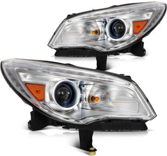 ECCPP Headlights Assembly For Buick Enclave 3.6L 2013-2017 Pair Kit Chrome Amber 6B93BC-57