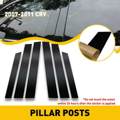 Black Pillar Posts For 2007-11 Honda CRV Door Trim Cover Kit Car Accessories EOA 6B93BC-57
