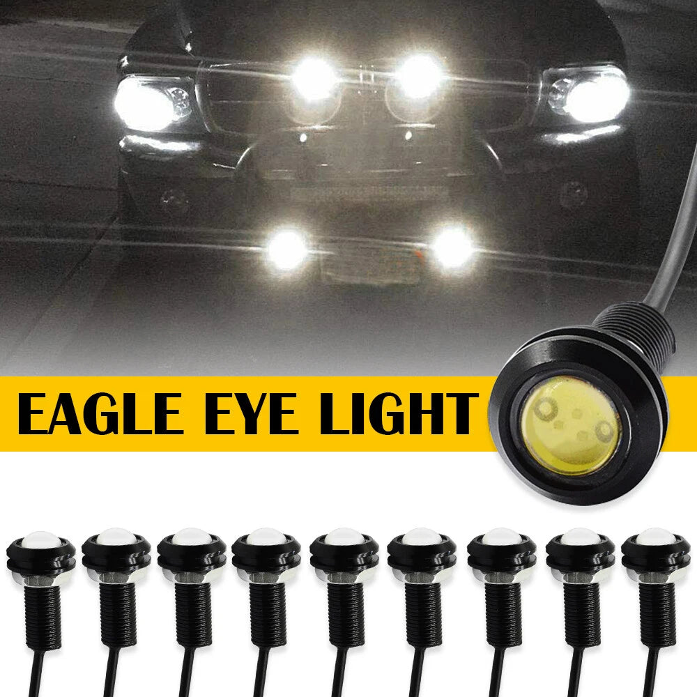 10X White LED Rock Round Button Light For Truck Eagle Eye Side Marker Light Lamp 6B93BC-57