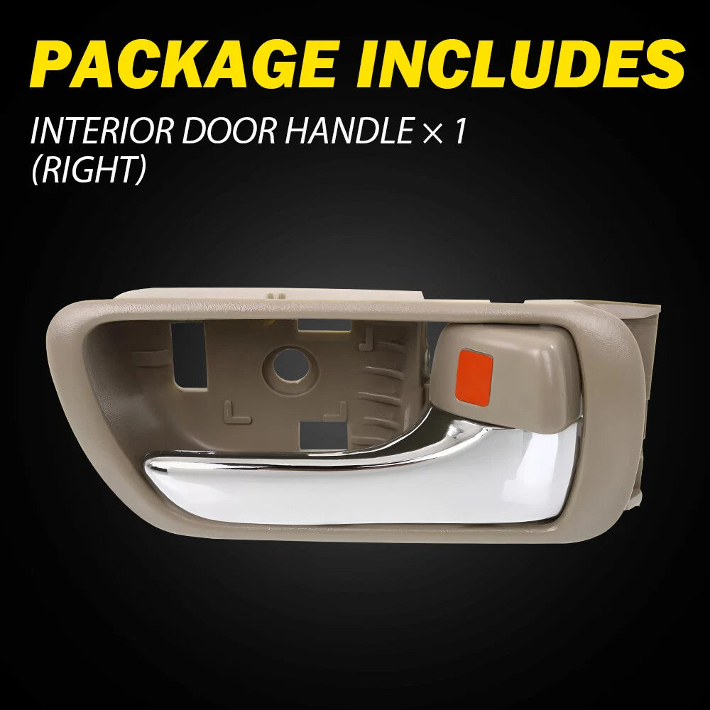 Door Handle Inside Beige Chrome Front/Rear Right for 2002-2006 Toyota Camry EOA 6B93BC-57