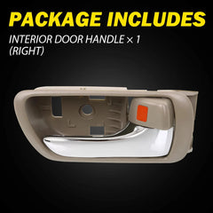Door Handle Inside Beige Chrome Front/Rear Right for 2002-2006 Toyota Camry EOA 6B93BC-57