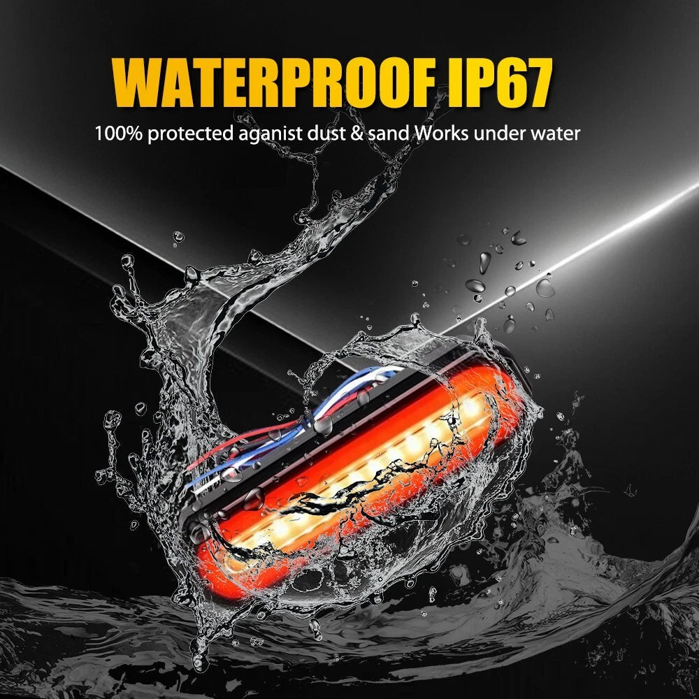 2x Red/Amber 9" 5" Oval LED Truck Trailer Stop Turn Tail Brake Light Flowing DRL 6B93BC-57