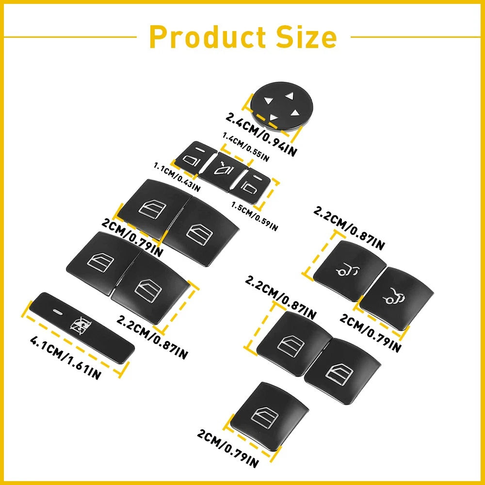 For Mercedes-Benz E200 E350 E500 E300 E250 Window Master Switch Button Cap Cover 6B93BC-57