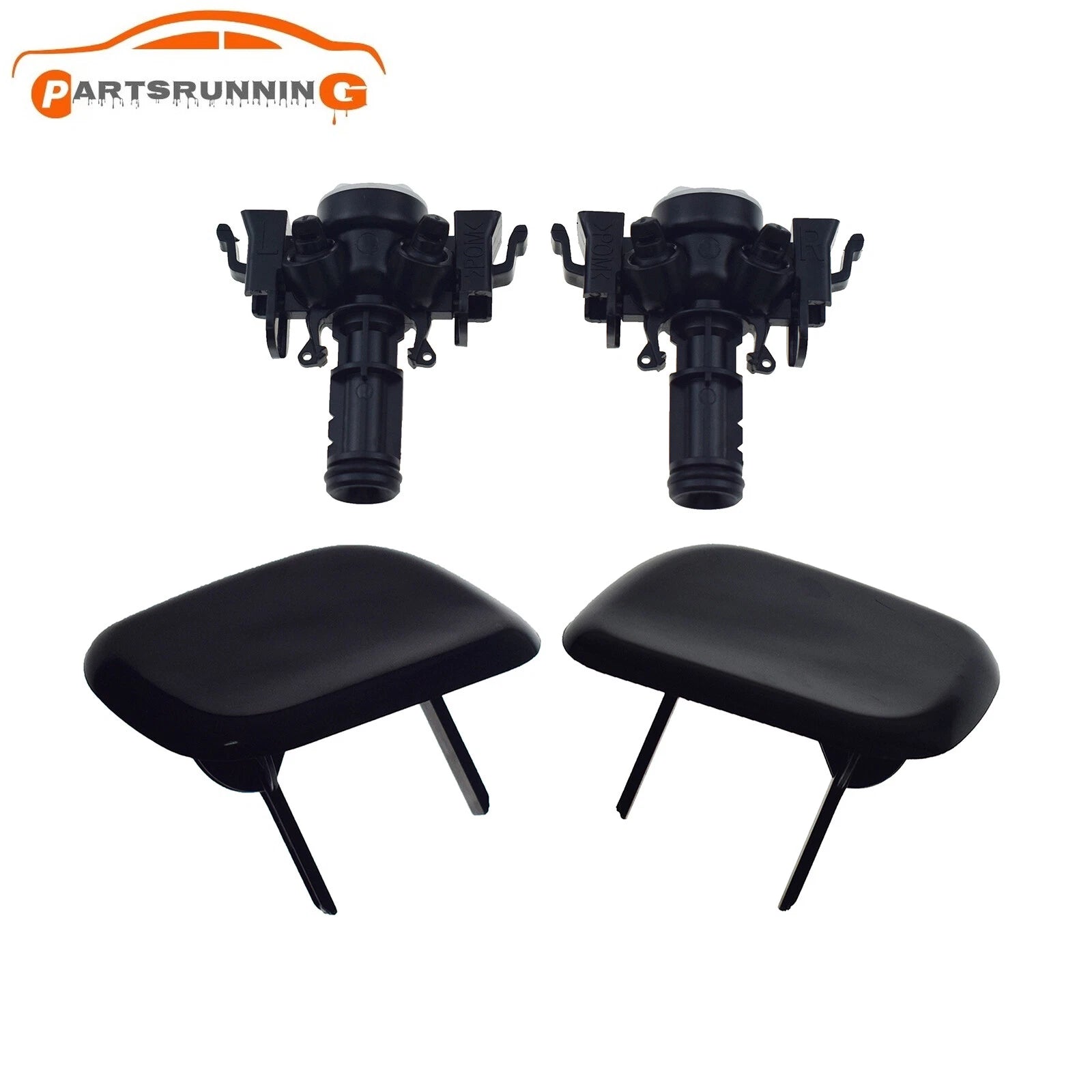 Headlight Lamp Washer Sprayer Cover Cap W/Nozzle Set For 15-18Hyundai Tucson 6B93BC-57