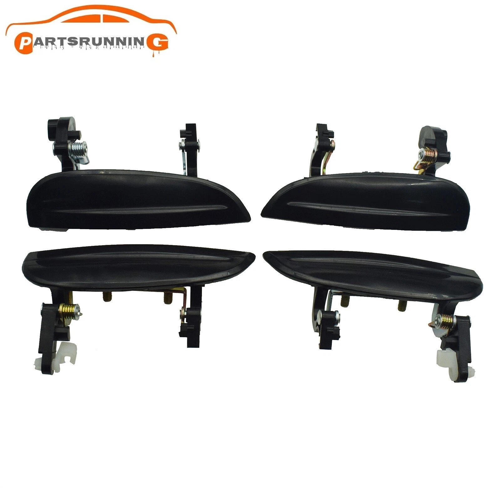 4PCS Front Rear Left Right Black Exterior Door Handles Set For 2003-2005 Kia Rio 6B93BC-57