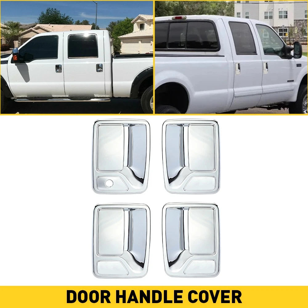 EXTERIOR CHROME LOOK DOOR HANDLE CAP COVER FIT FOR 1999-2016 FORD F250 F350 F450 6B93BC-57