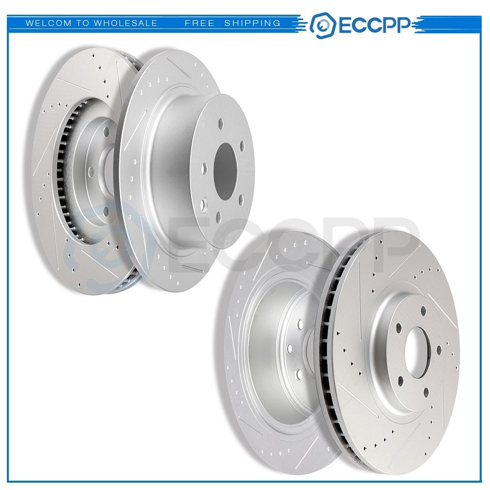 Front And Rear Drilled & Slotted Brake Rotors Set For 2007- 2008 Nissan Maxima KOEEP