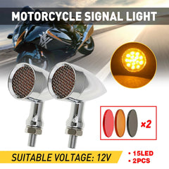 Motorcycle Turn Signals Indicator Blinker Lights Amber Bullet For Suzuki EOA 6B93BC-57