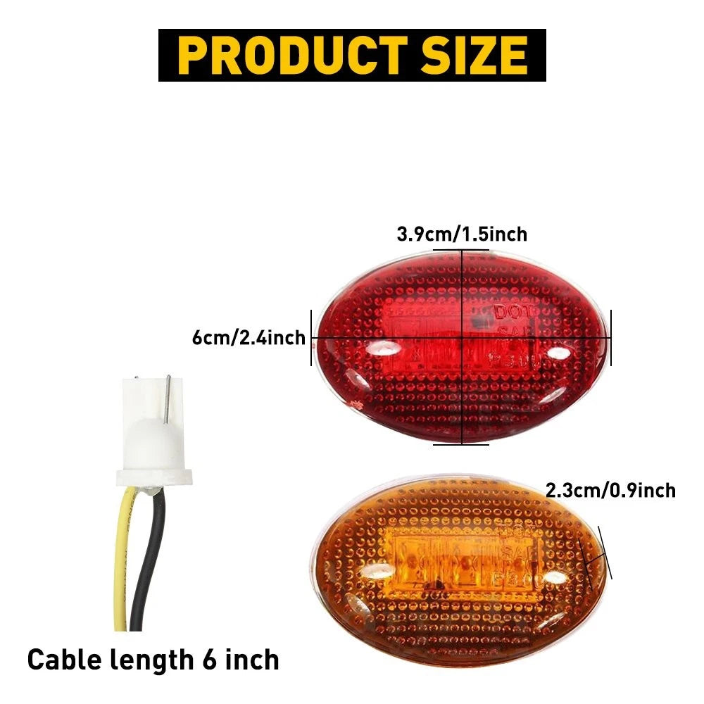 4x Bed LED Light Kit For 1999-2010 Ford F350 Amber/Red Side Fender Marker Dually 6B93BC-57