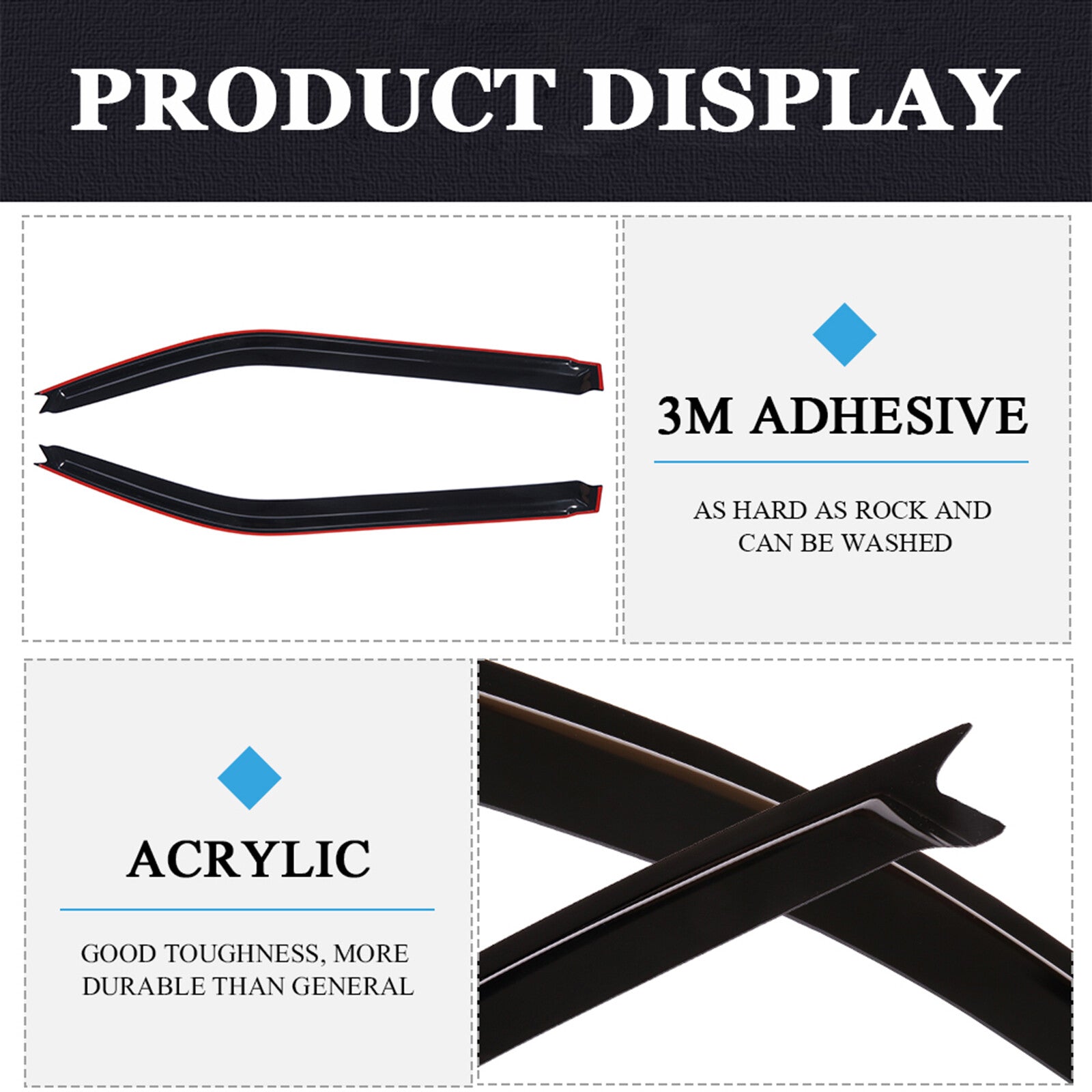 Window Visor Vent Rain Shades Guards Deflectors For 11-16 Scion TC Coupe Black 6B93BC-57