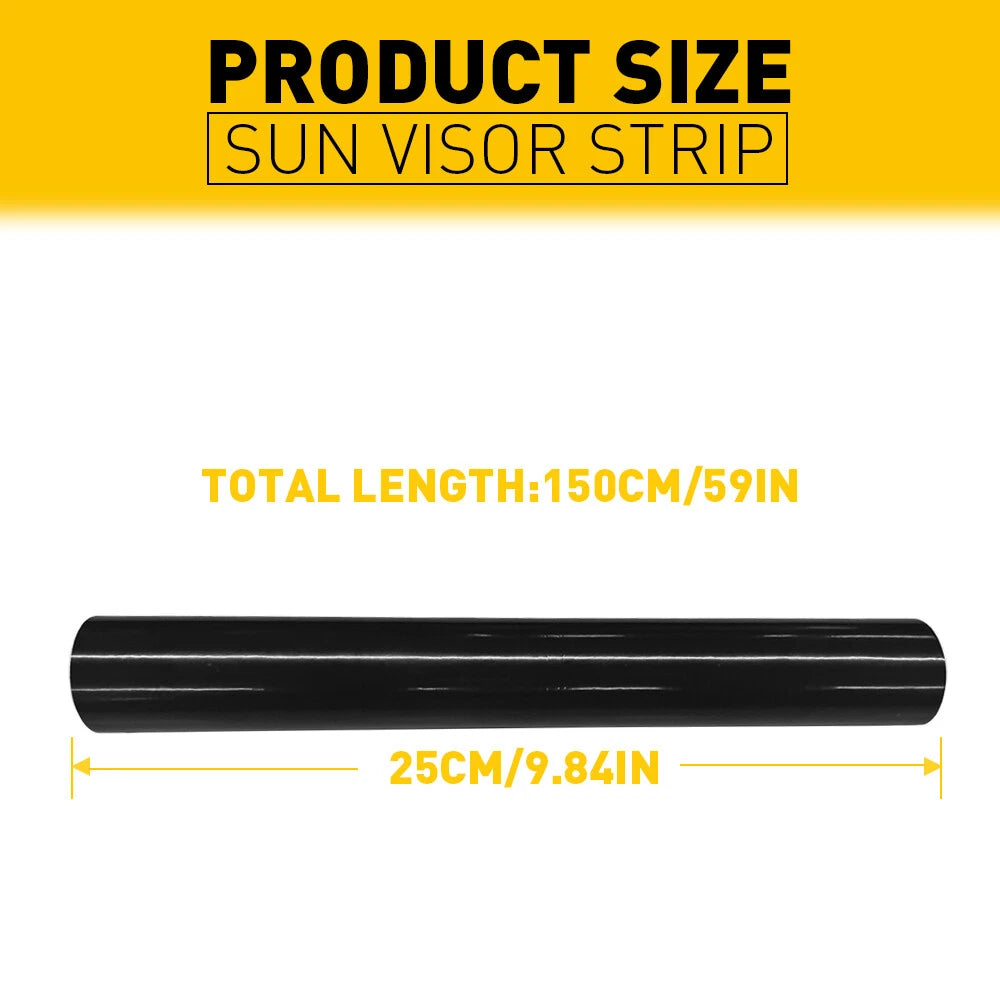 60x10'' Car Window Tint Windshield Sun Visor Vinyl PVC Decal Strip Sticker Black 6B93BC-57