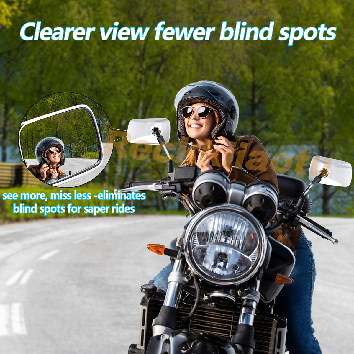 10MM Pair Motorcycle Side Mirrors for Kawasaki Vulcan 1500 1600 1700 900 800