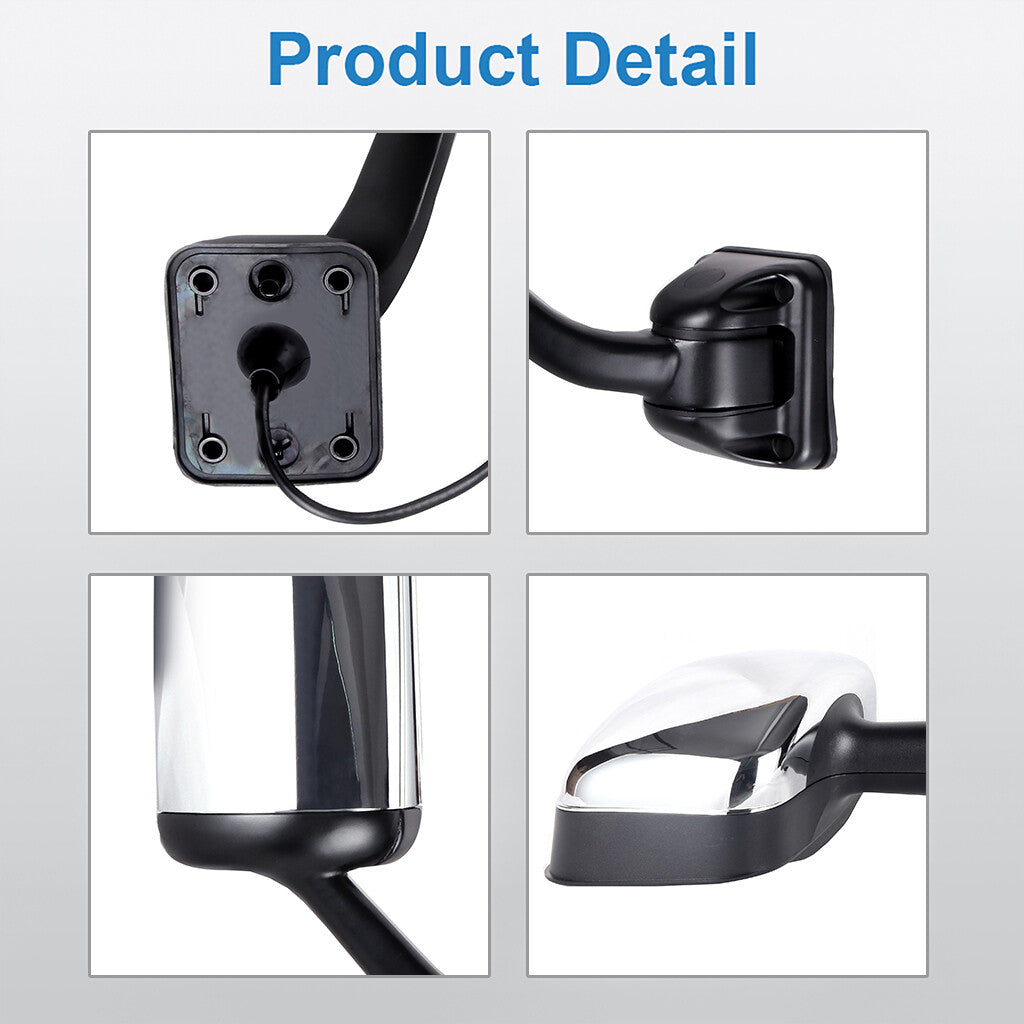 4PCS For 08-13 Freightliner Cascadia Manual Hood & Power Heated Door Mirrors 6B93BC-57