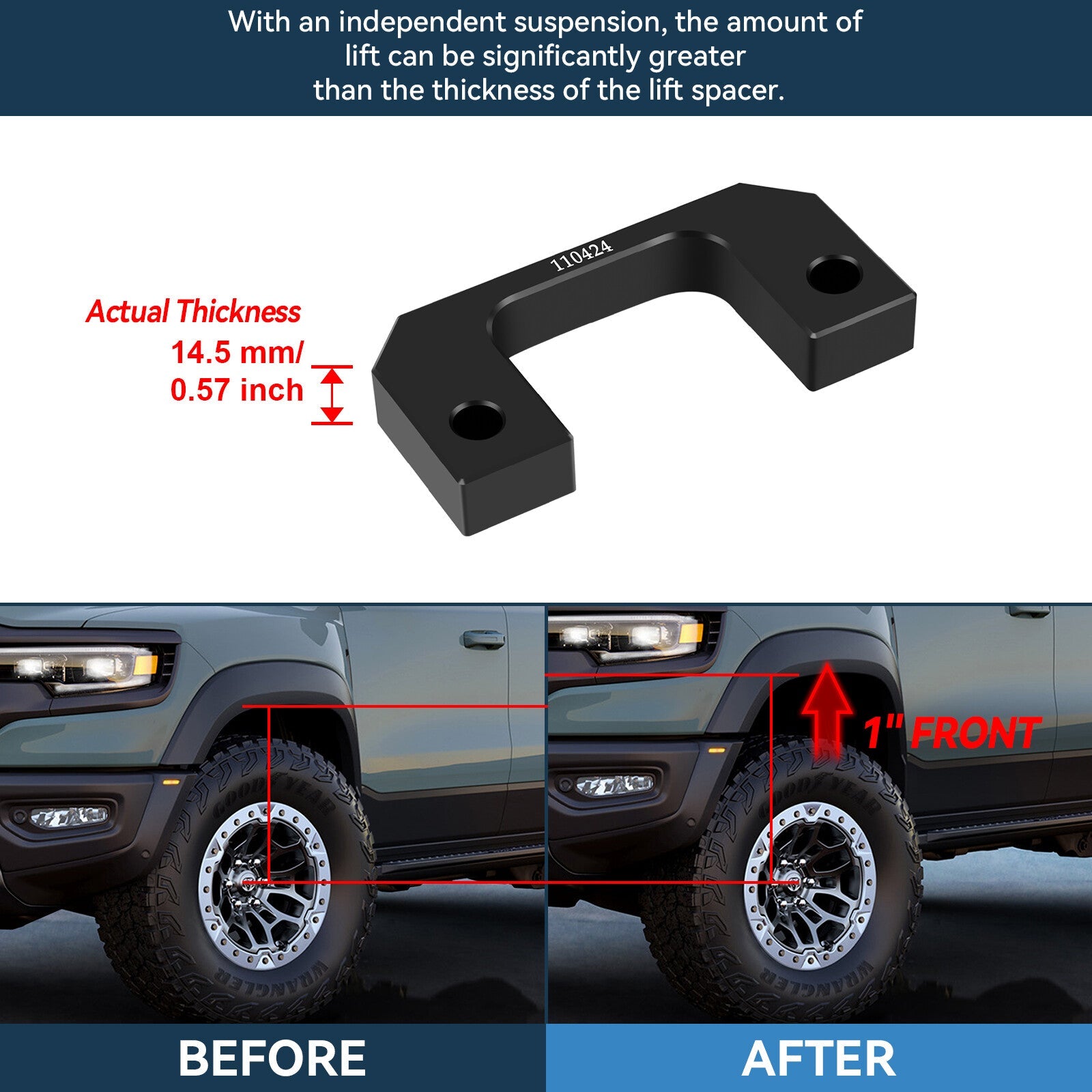 1" Front & 2" Rear Leveling Lift Kit For Chevy Silverado GMC Sierra 1500 6 Lug 6B93BC-57