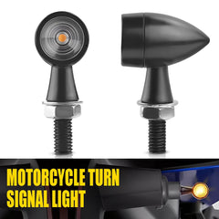 Mini Motorcycle LED Bullet Turn Signals Blinker Light Indicator Amber Black EOA 6B93BC-57
