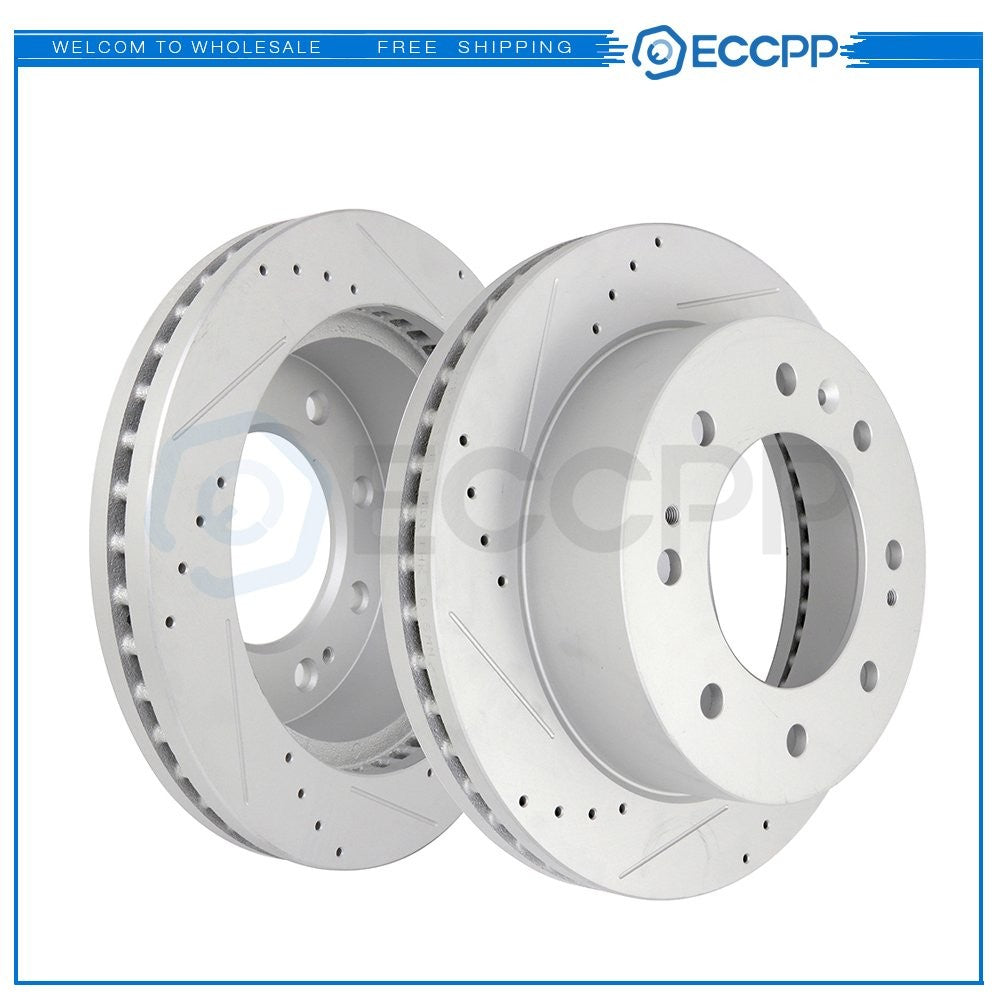 Front Brake Discs Rotors For Chevrolet Silverado 2500 HD 2011-18 Drilled Slotted 6B93BC-57