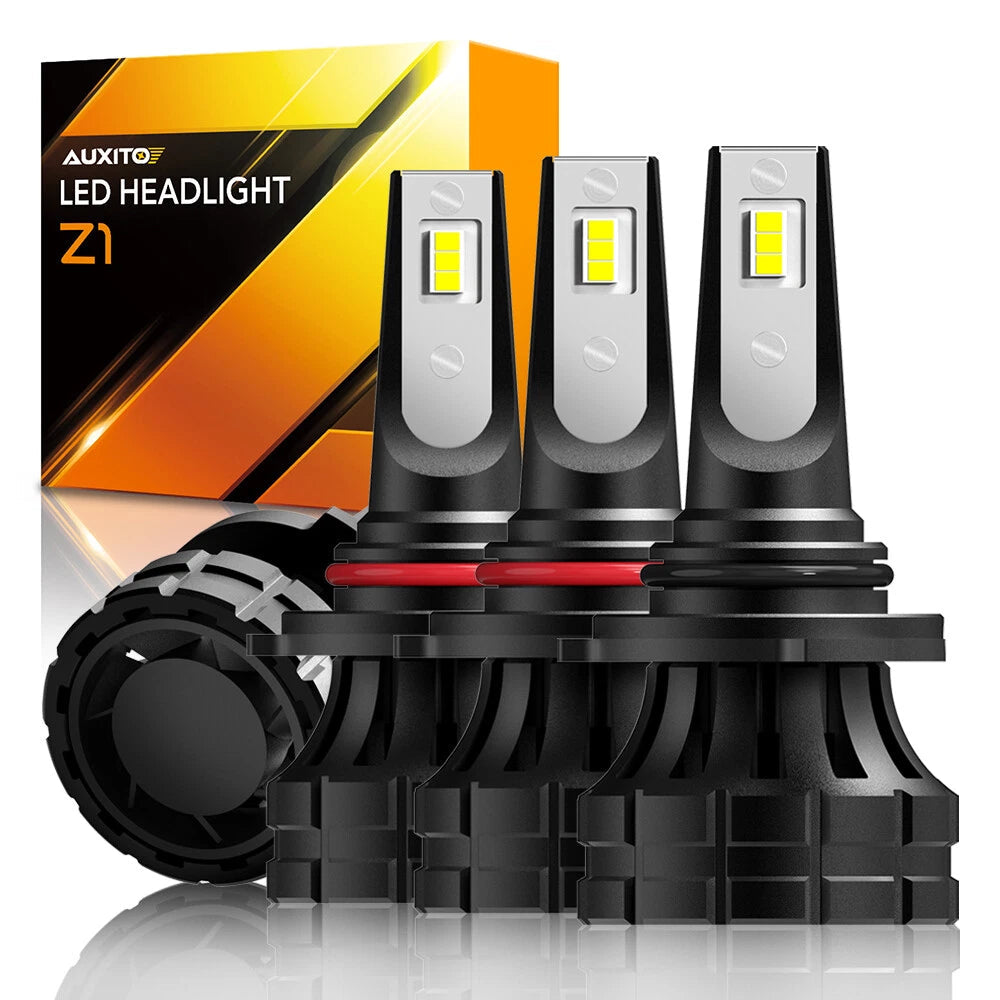 4X AUXITO 9005 HB3 9006 LED Headlight Bulbs High Kit Beam 6000K White 20000LM Z1 AUXITO