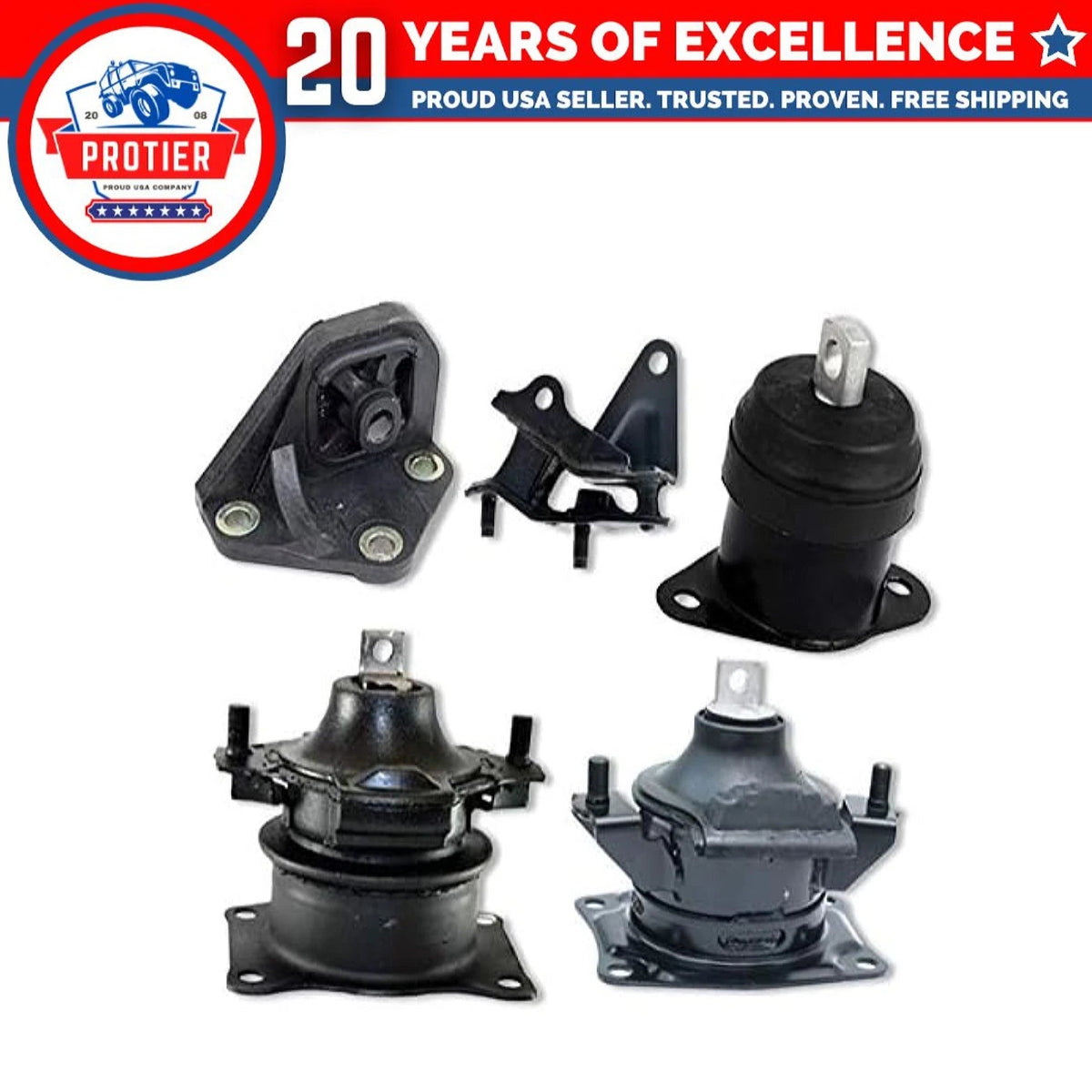 Fits 2003-2007 Honda Accord 2.4L MANUAL Trans Motor & Trans Mount Set 5pcs 6B93BC-57