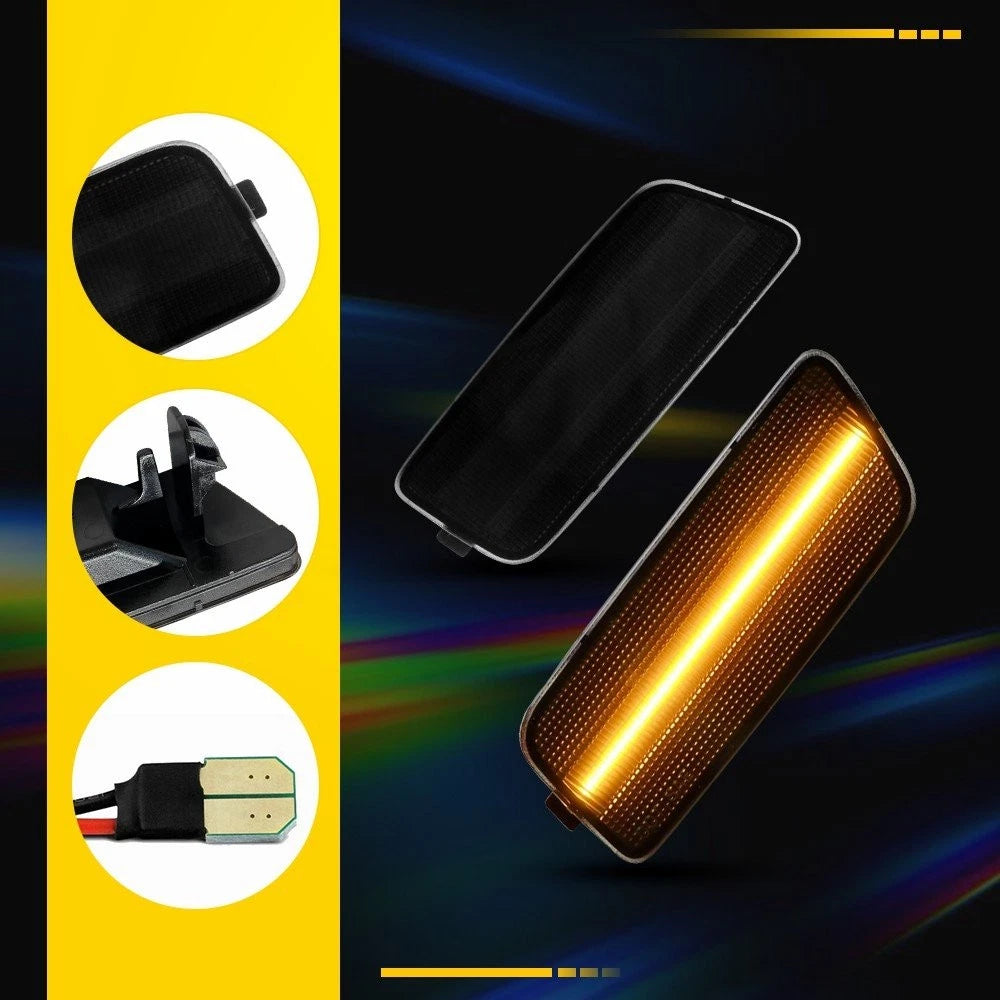 For 2010-2014 Volkswagen MK6 GTI Front LED Side Bumper Marker Smoked Amber LED A 6B93BC-57