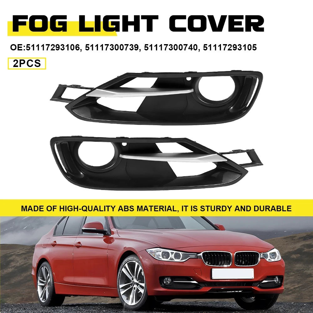 Front Bumper Fog Light Grille w/ Trim Cover For BMW 3 Series F30 F31 2012-2015 A 6B93BC-57