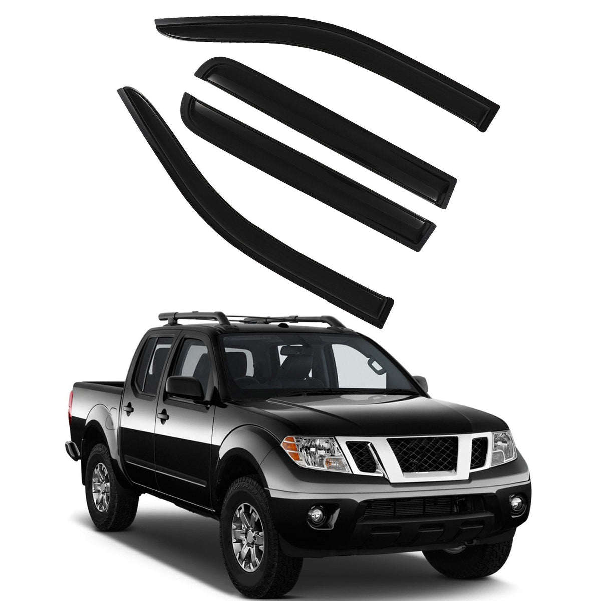 Window Visor Vent Shades Guards Deflectors For Nissan Frontier 05-18 Crew Cab 6B93BC-57