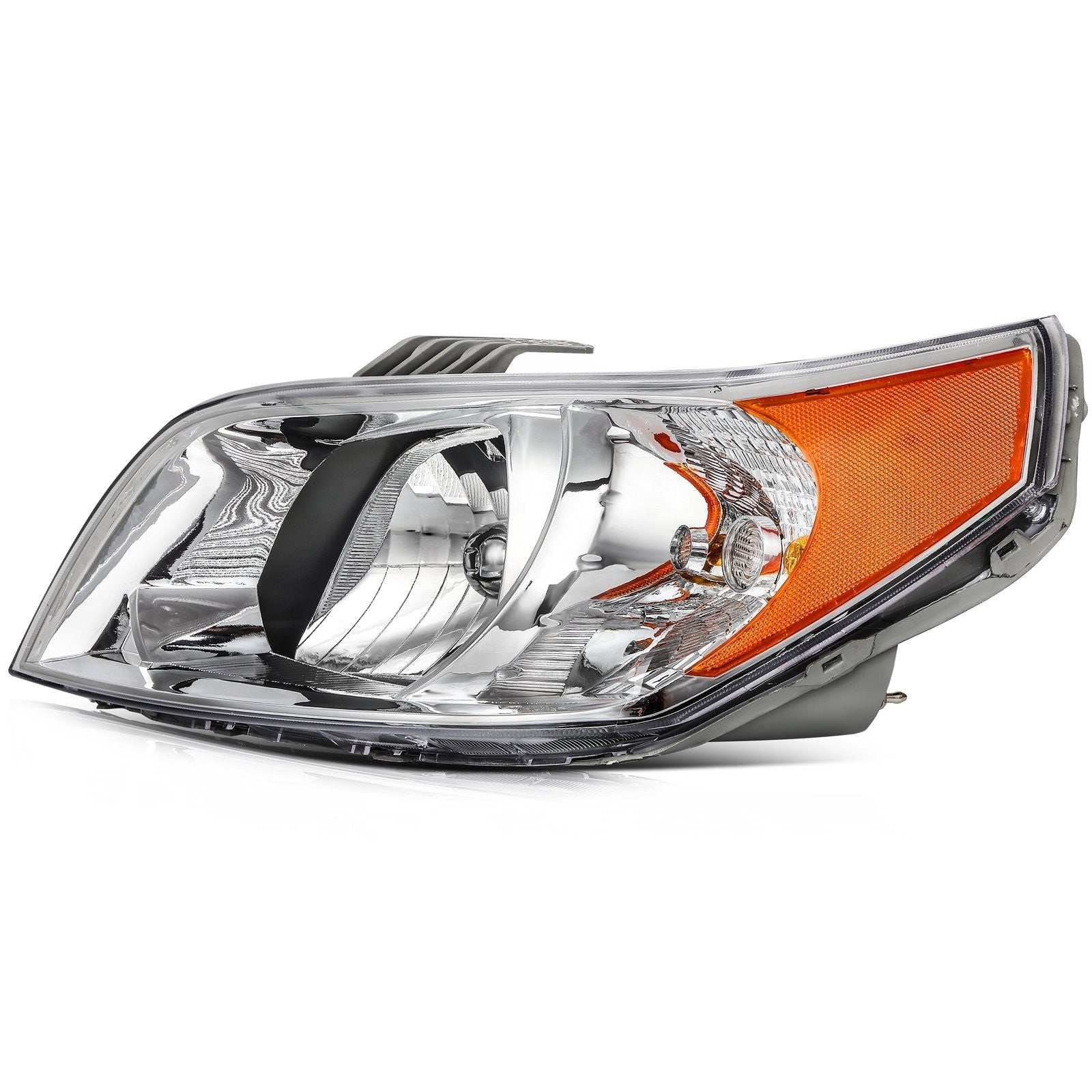 Pair Kit Headlights Assembly For 2007-2011 Chevrolet Aveo 1.6L Chrome Amber 6B93BC-57
