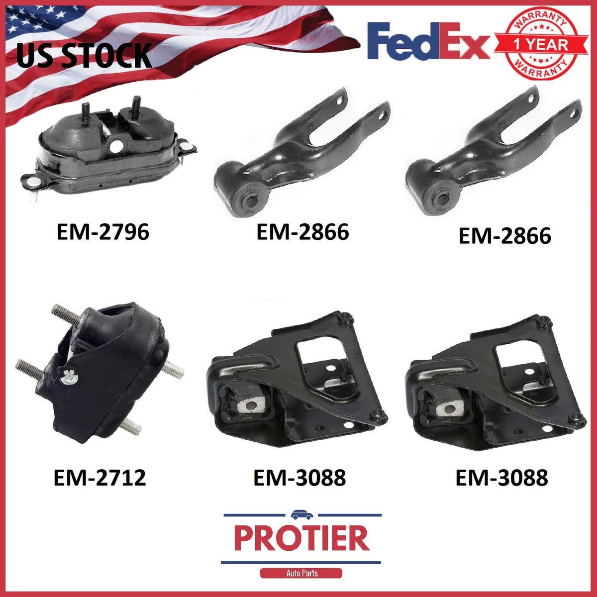 Engine Motor & Trans Mount Set (6 PCS) for 2000-2005 Chevrolet Impala 3.8L 6B93BC-57