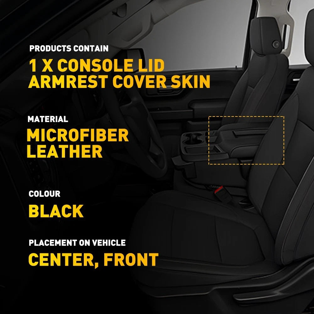Console Lid Armrest Cover Pad For 2019-24 GMC Sierra Chevy Silverado Jump Seat A 6B93BC-57