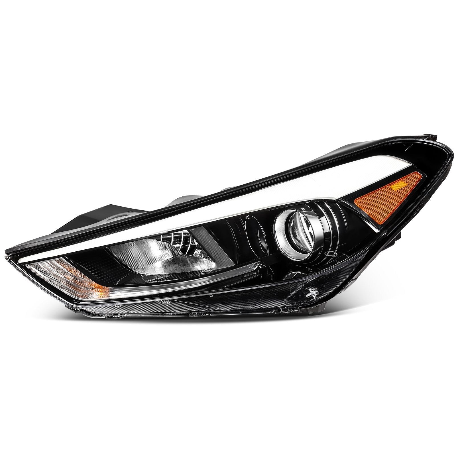 LED DRL Headlights Assembly Pair For 2018 2017 2016 Hyundai Tucson w/Projector 6B93BC-57