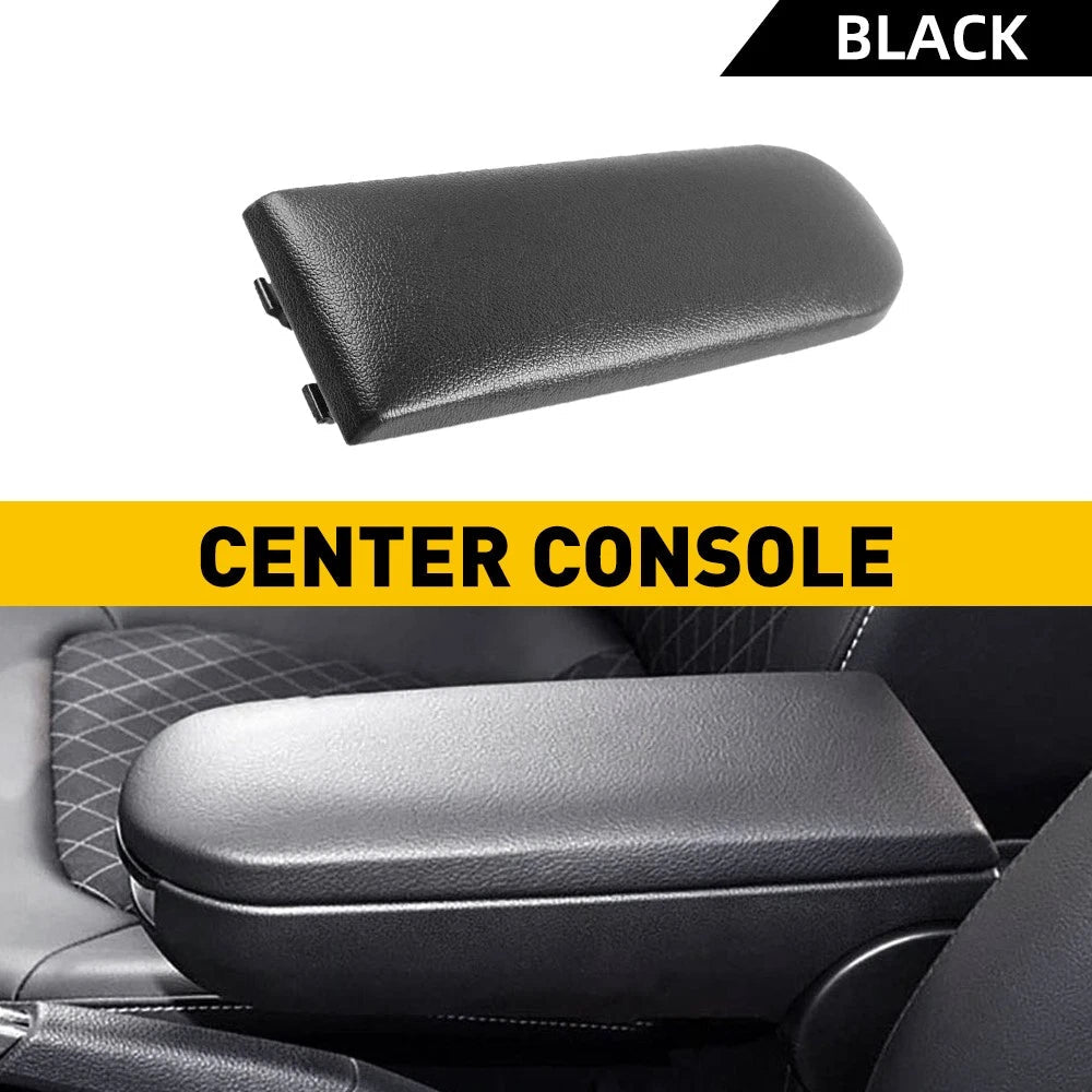 For VW GOLF Beetle 1999-2009 Black Leather Console Center Armrest Cover Lid EOA 6B93BC-57