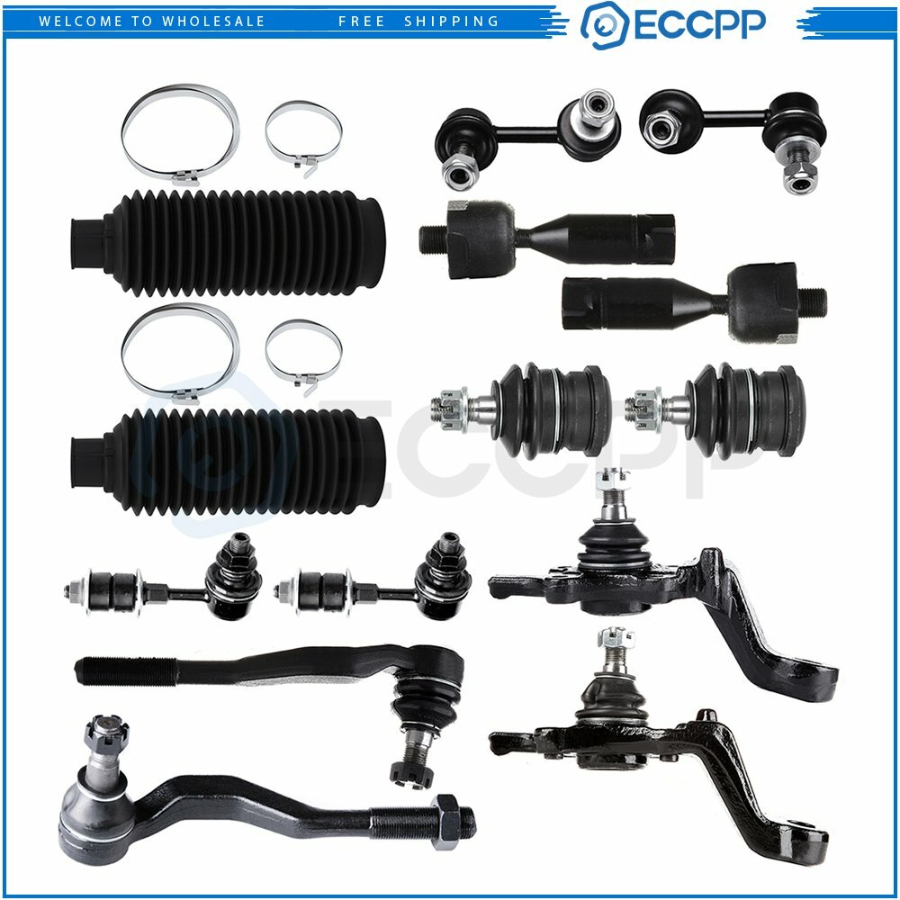 Ball Joints Sway Bar Tie Rod End Rack Pinion Bellow For 2001-2004 Toyota Tacoma