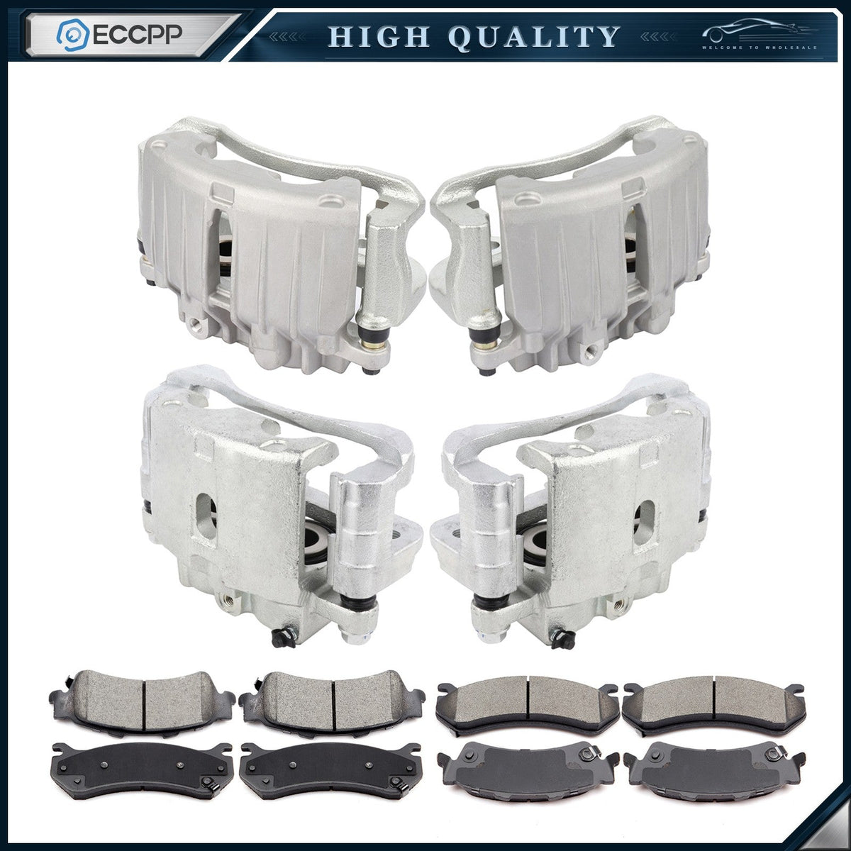 Front Rear Brake Pads Set Brake Calipers 12Pcs For 2002 Chevrolet Avalanche 1500 6B93BC-57