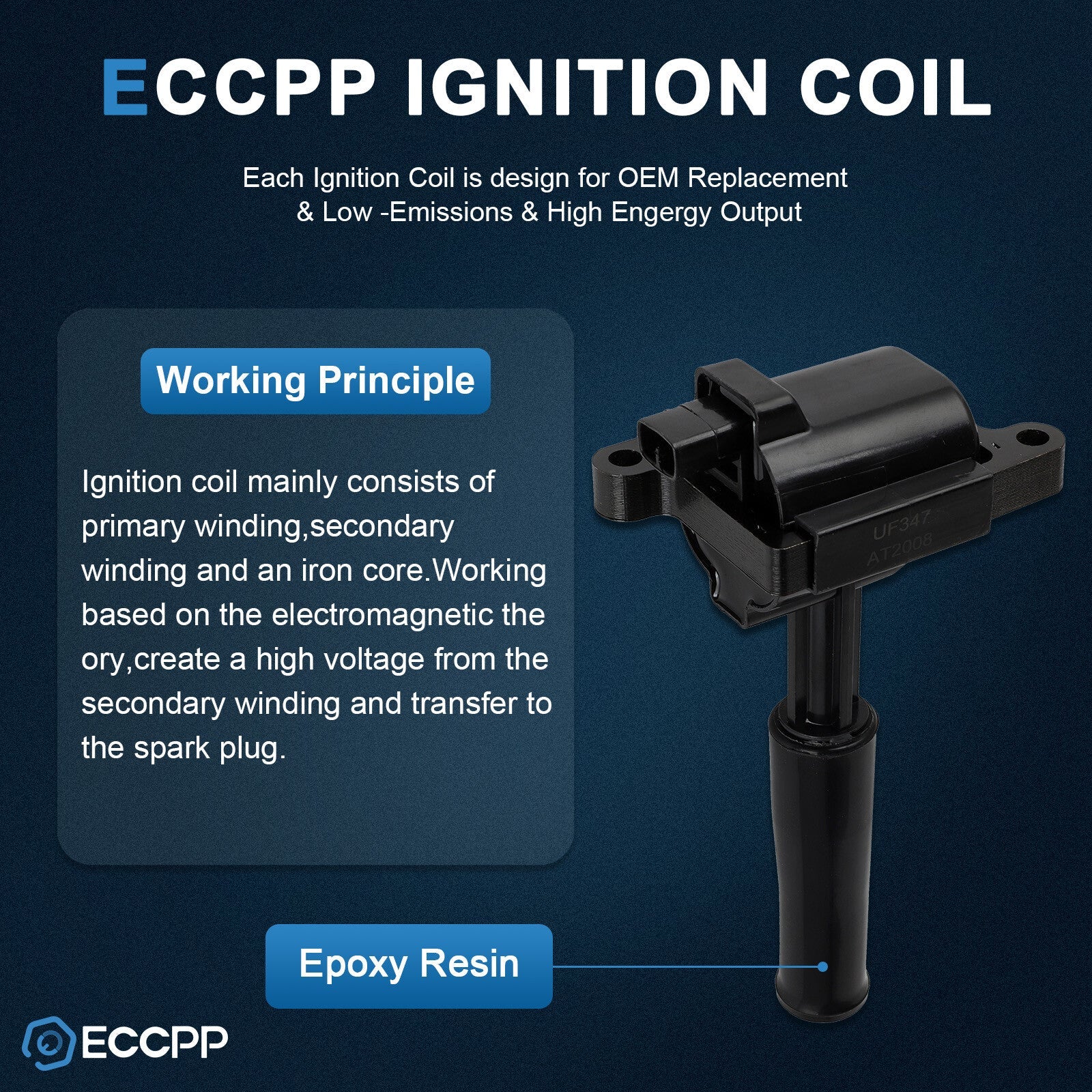 ECCPP 8 Ignition Coils For 1997 1998 1999 Jaguar XK8 1998 XJR XJ8 4.0L V8 ECCPP