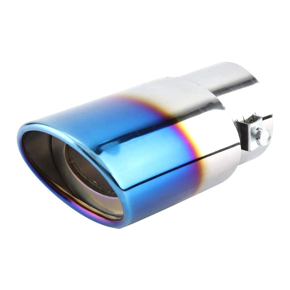 Car Tip Exhaust 2.5'' Inlet Stainless Steel Muffler Pipe Throat Universal Blue 6B93BC-57