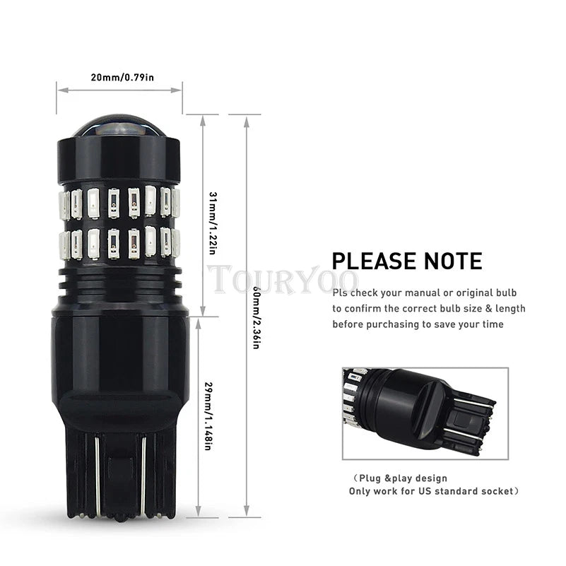 Alert Flash Strobe Blinking 7443 7440 Red LED Brake Tail Stop Signal Light Bulb 6B93BC-57