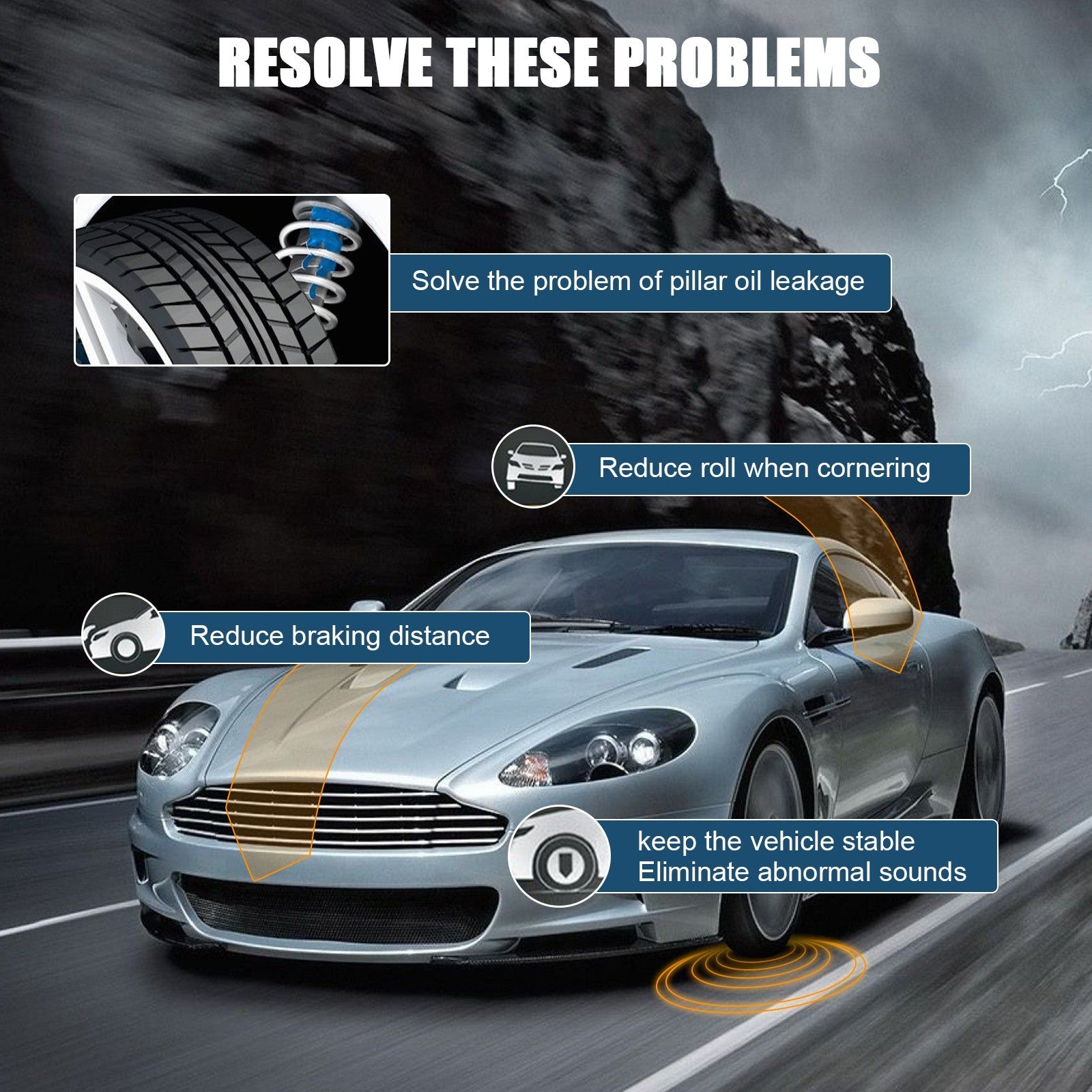 Set of 4 Fits 2007-2010 Mazda CX-9 Front Complete Struts Coil Spring Rear Shocks 6B93BC-57