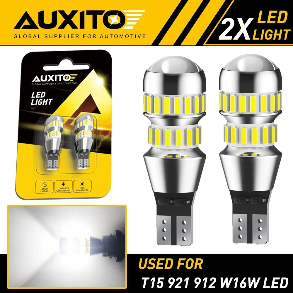 2X AUXITO 921 912 W16W 916 LED Reverse Back Up Light Bulb Super White 6500K 42H AUXITO