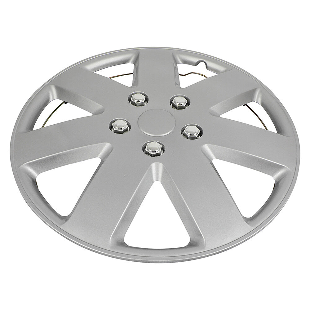 ECCPP 4Pcs Wheel Covers Fits 5 Lug R16 Tire Snap On 16" Wheel Hub Caps Silver ECCPP