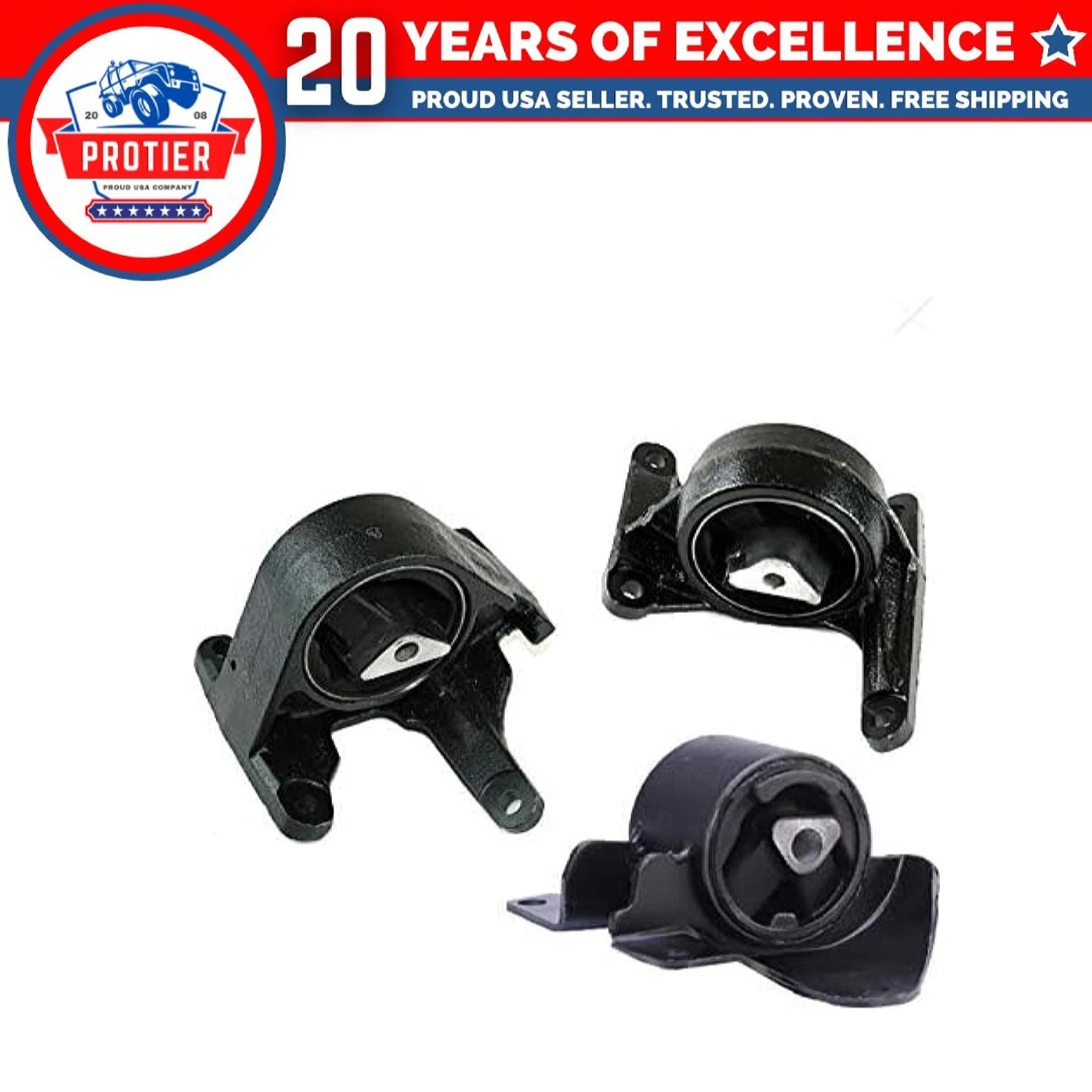 Fits 2002-2003 Jeep Liberty 3.7L AUTO 4WD Motor&Trans Mount Set 3pcs : A5284, 6B93BC-57