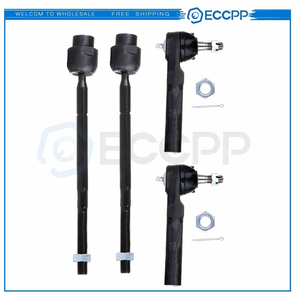 4PCS Front Inner Outer Tie Rod End Links For Pontiac Sunfire & Chevy Cavalier