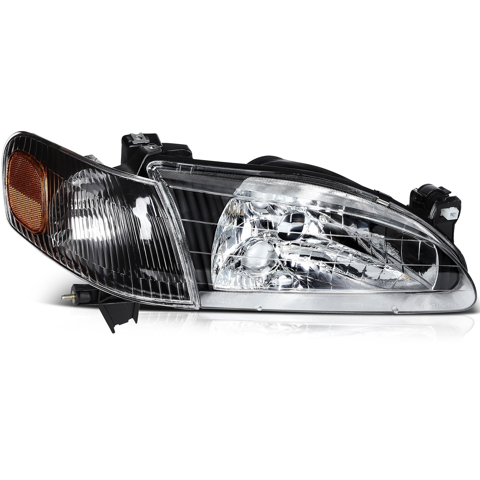 Pair Kit Headlights Assembly For 1998-2000 Toyota For Corolla 1.8L Black Amber 6B93BC-57