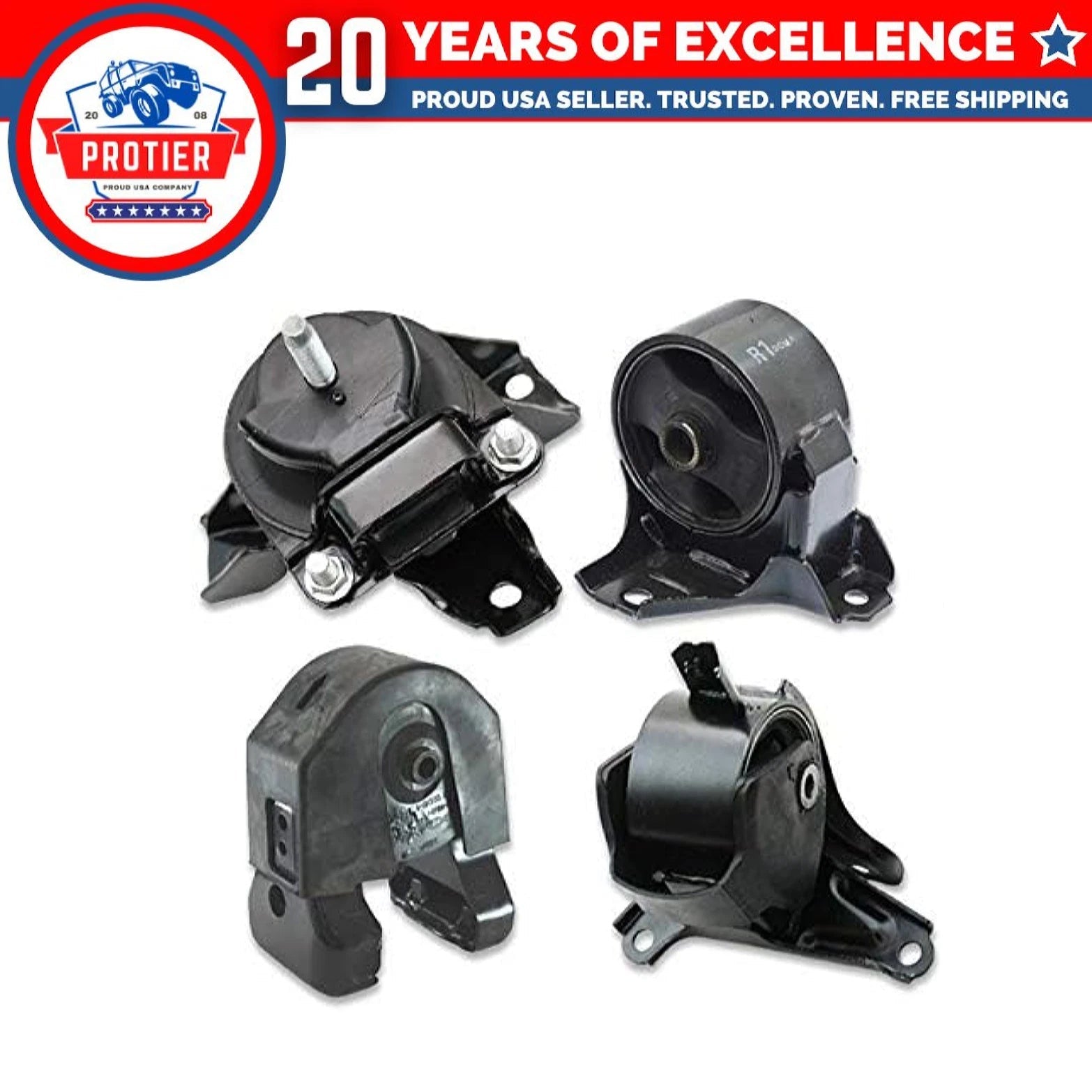 Fits 2006-2008 Hyundai Sonata 2.4L Engine Motor & Trans Mount Set 4pcs : A7162 6B93BC-57