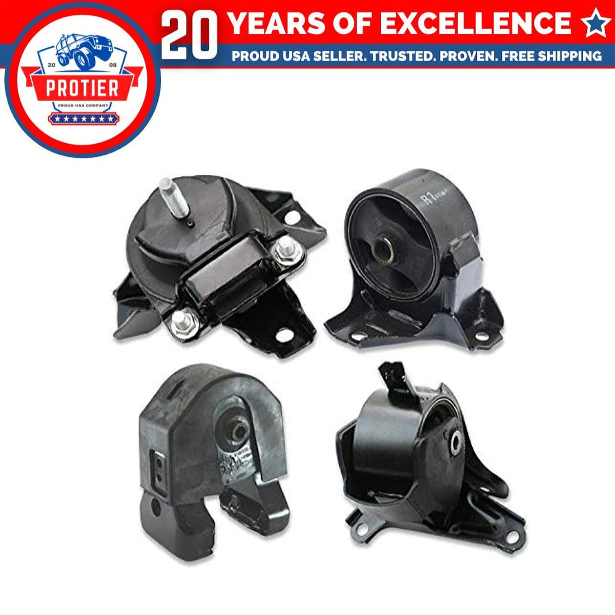 Fits 2006-2008 Hyundai Sonata 2.4L Engine Motor & Trans Mount Set 4pcs : A7162 6B93BC-57