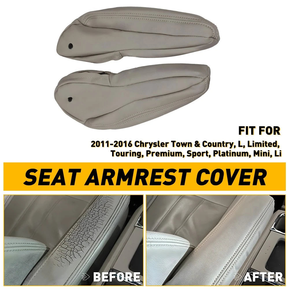 2X Left+Right Front Seat Cover Armrest For 2011-2016 Chrysler Town & Country EOA 6B93BC-57