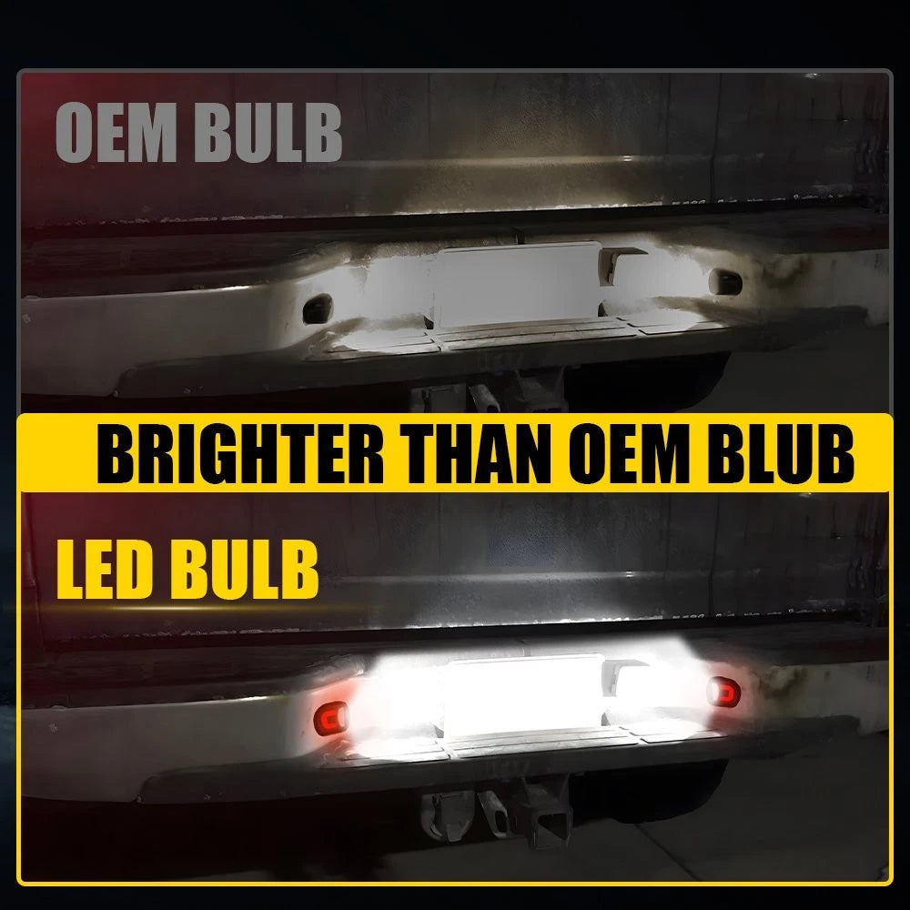 2pc White LED License Plate Lights Tag Lamps For 88-00 Chevy C/K 1500 2500 3500 6B93BC-57