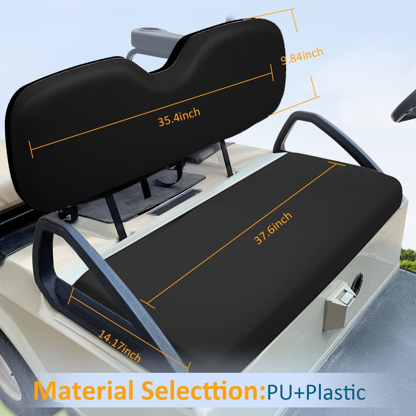 Black Golf Cart Rear Seat Cushion Set For EZGO TxT,ST,ST Sport,Valor models 6B93BC-57