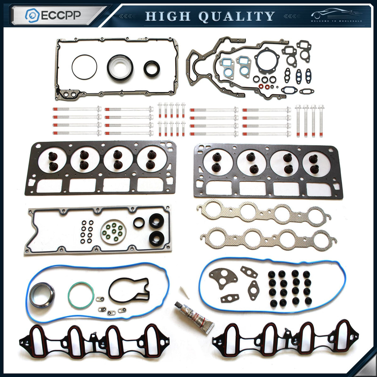 ECCPP Full Gasket Set Head Bolts For Chevrolet Silverado 1500 2500 99-01 4.8 5.3 ECCPP