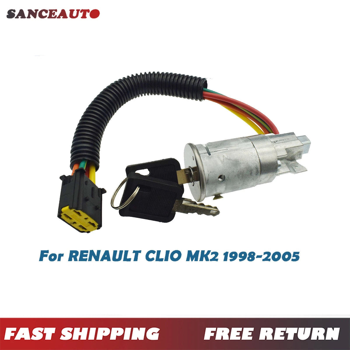 Ignition Lock Switch Barrel W/ Keys 7701469419 7701471220 For Clio Scenic MK1 6B93BC-57