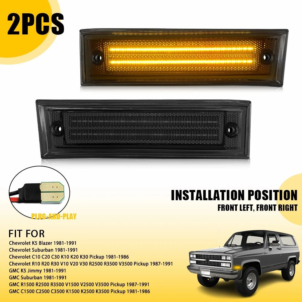 LED Side Marker Light For 81-86 Chevrolet C10 C20 C30 K10 20 30 GMC C1500 C2500 6B93BC-57